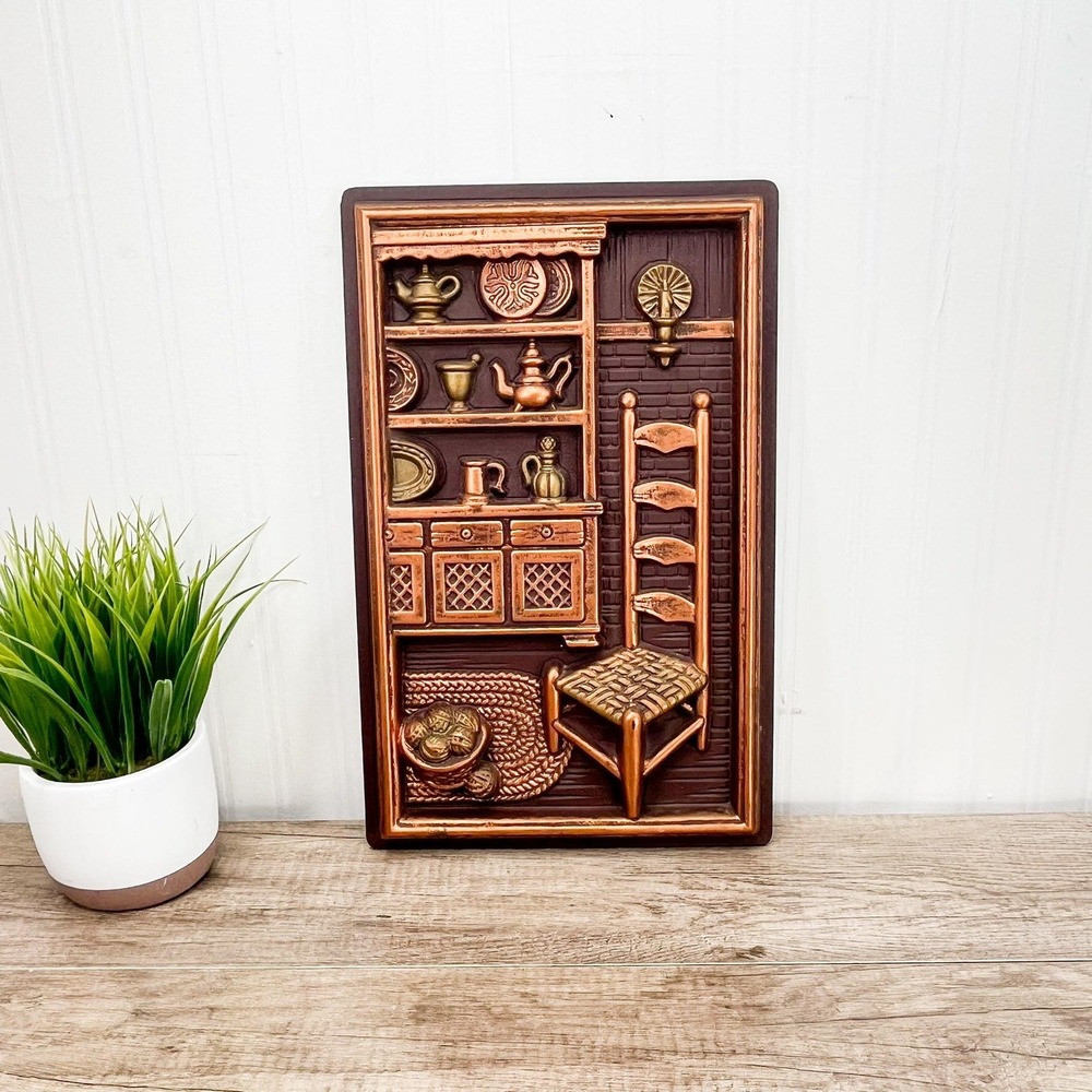Vintage Miller Studio 3D Kitchen Wall Art: Colonial Kitchen Decor